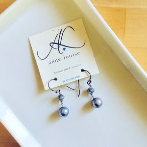 Anne Louise Gray Pearl and Labradorite earrings, NWT